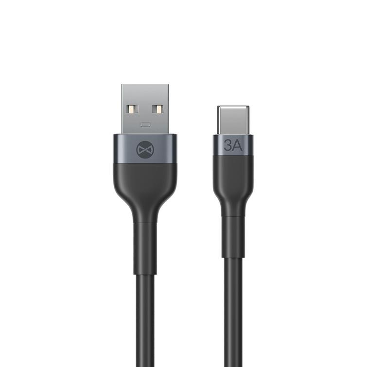 Forever Joustava USB-C-kaapeli - USB-C 1,0 m 3A musta