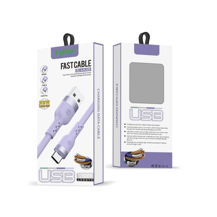 T-PHOX CABLE BOLD USB/LIGHTNING 3A SKY BLUE