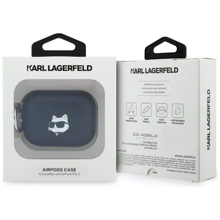 Karl Lagerfeld Monogram Choupette Head case for AirPods Pro 3 black