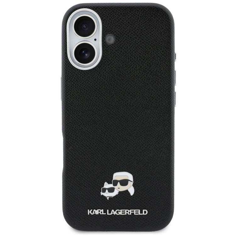 Karl Lagerfeld -suojakuori iPhone 17 6,3":lle, HC MAGSAFE PU FW, K&C-päänastalla, musta