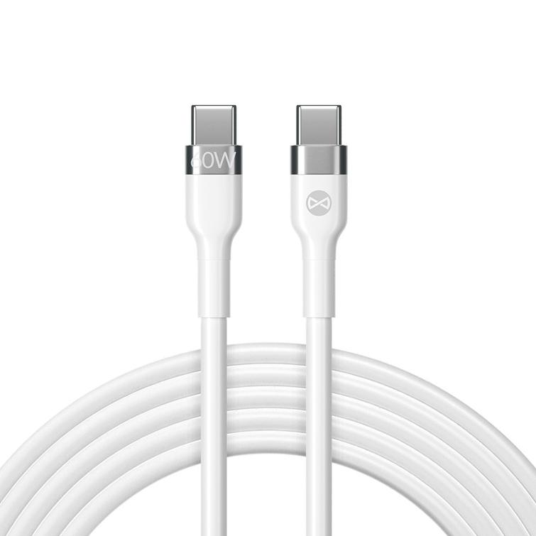 Forever Joustava USB-C-kaapeli - USB-C 2,0 m 60W valkoinen