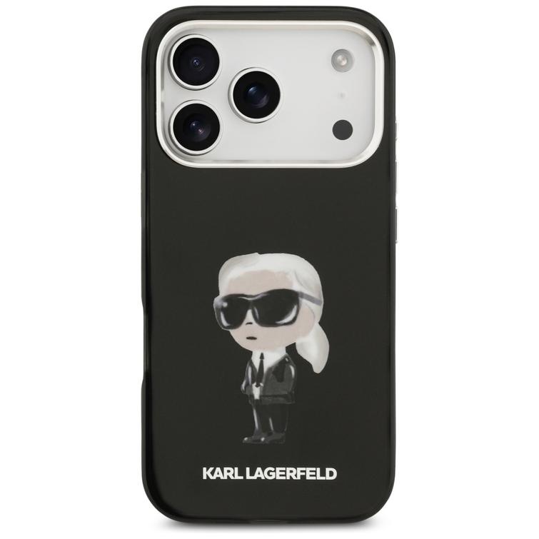 Karl Lagerfeld -kotelo iPhone 17 Pro 6,3" IML Aquarelle Karl & Logo MagSafe musta