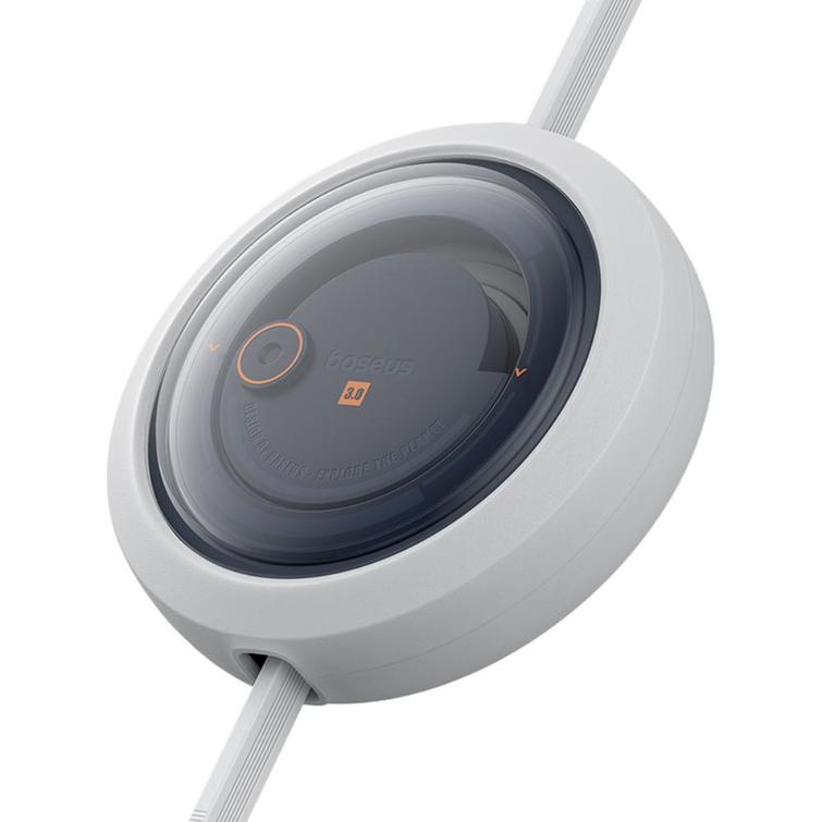 Baseus Free2Draw Sisäänvedettävä Kristalli Pikalatausdatakaapeli USB-M+L+C 3.5A 1.1m Kuunvalkoinen