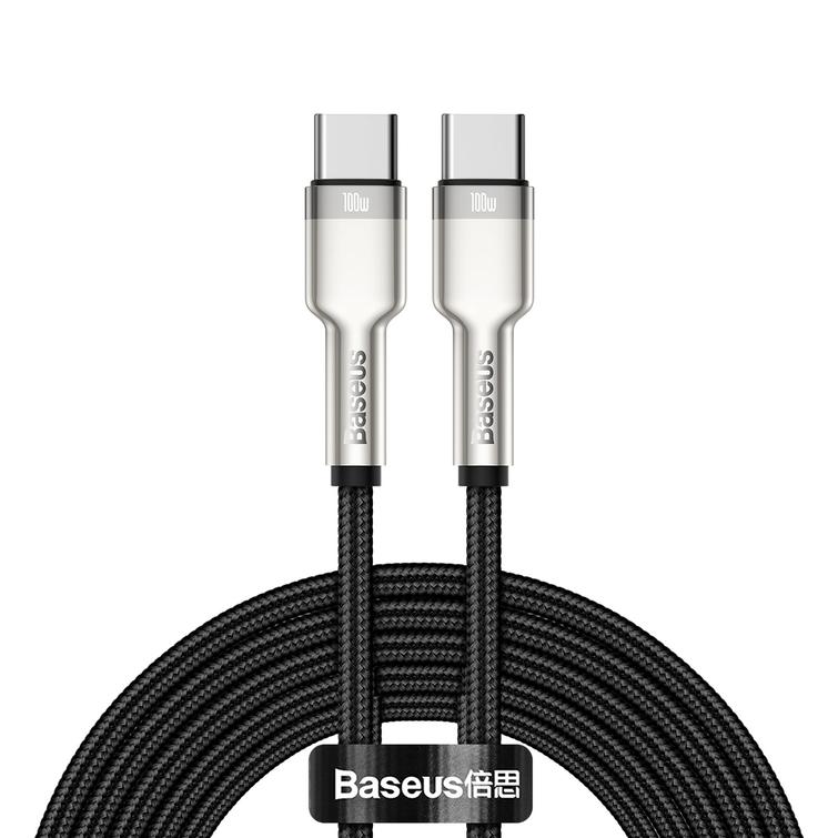 Baseus-kaapeli Cafule Metal PD USB-C - USB-C 2,0 m musta 100W