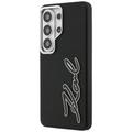 Karl Lagerfeld case Grained Signature Metal Resin Logo for Samsung Galaxy S26 Ultra black