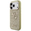 Guess Fixed Glitter Big 4G Metal Frame -suojakuori iPhone 17 Prolle, kulta