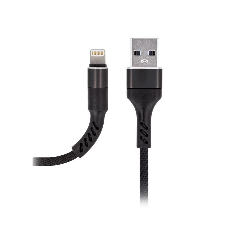 Maxlife MXUC-01 USB-kaapeli - Lightning 1,0 m 2A musta nailon