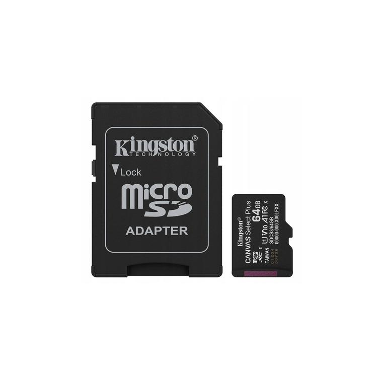 Kingston *microSD 64GB Canvas Select+ G3 100MB/s Adapt