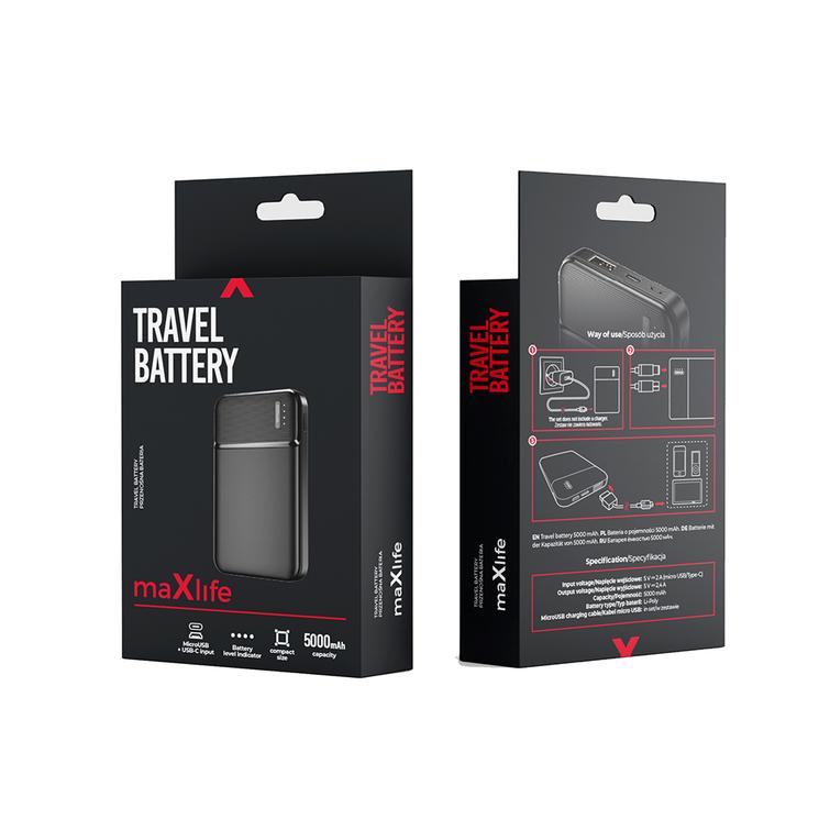 Maxlife varavirtalähde MXPB-01 5000 mAh musta
