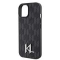 Karl Lagerfeld -suojakuori iPhone 15 6,1":lle KLHCP15SPKLPKLK musta HC Hot Stamp Monogram KL Metal Logo