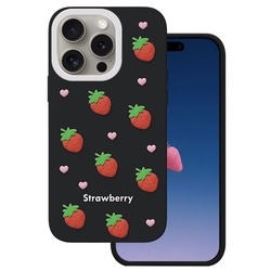 Strawberry case for iPhone 14 Pro / 15 Pro 6,1" black