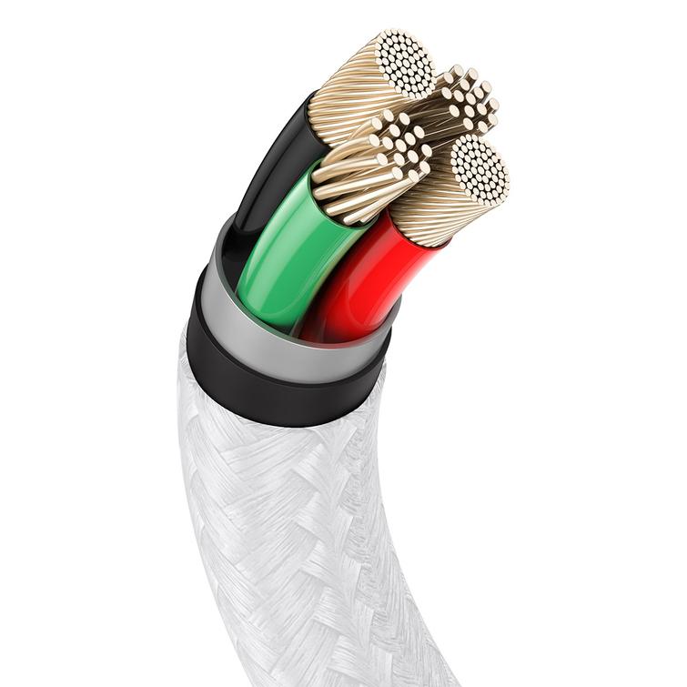 Baseus Cafule Metal USB-Lightning-kaapeli 1,0 m 2,4A valkoinen