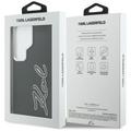 Karl Lagerfeld case Grained Signature Metal Resin Logo for Samsung Galaxy S26 Ultra black