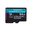 Kingstonin muistikortti 64GB microSDXC Canvas Go Plus Gen4 200MB/s A2 U3 V30