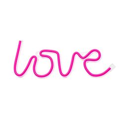 Neon LED-valo LOVE pinkki Lepakko + USB FLNE05 Forever Light
