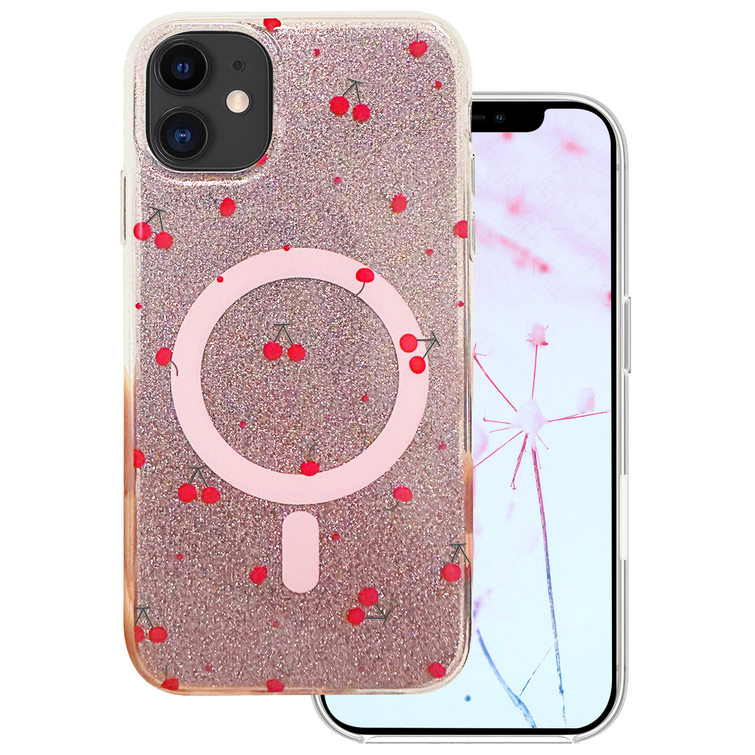 Cherry Mag case for iPhone 11 glitter