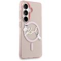Karl Lagerfeld case IML KC Script MagSafe for Samsung Galaxy S26 pink