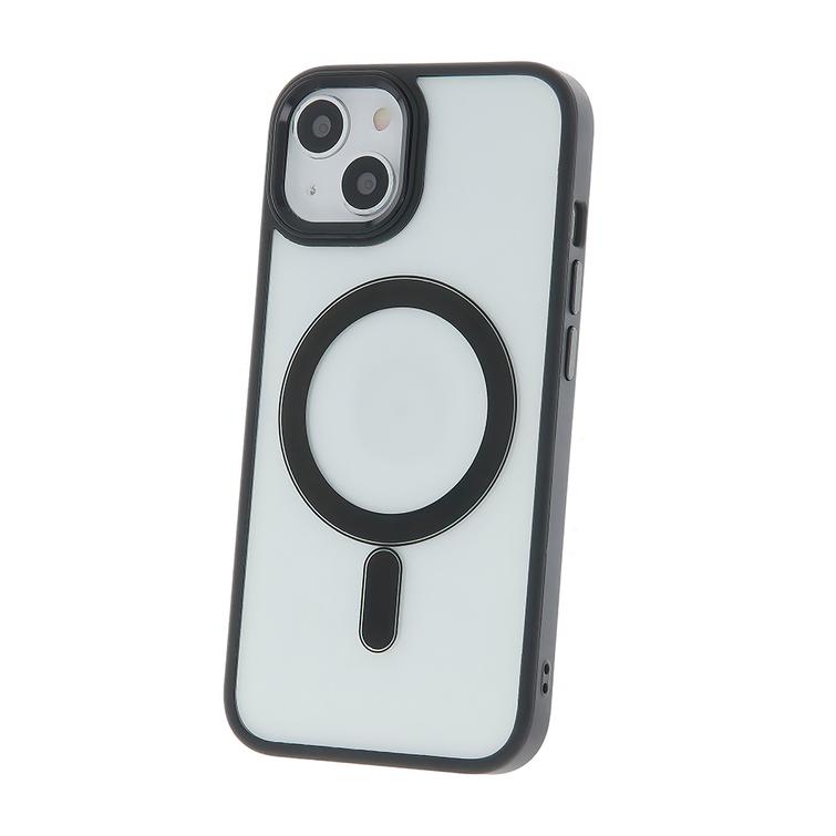 Satin Clear Mag -suojakuori iPhone 15 Plus 6,7":lle, musta