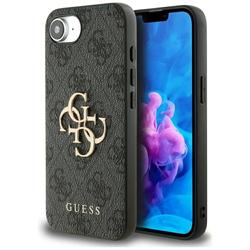 Guess HC 4G PU Big Logo -suojakuori iPhone 16e:lle, musta