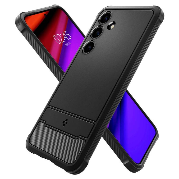 Spigen Rugged Armor -suojakuori Samsung Galaxy S24:lle mattamusta