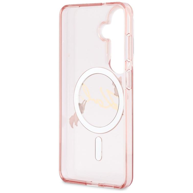 Karl Lagerfeld case IML KC Script MagSafe for Samsung Galaxy S26 pink