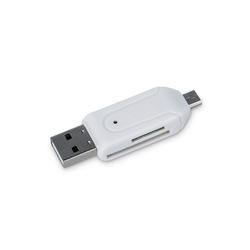 Forever microSD / SD-kortinlukija USB + microUSB valkoinen OTG