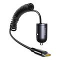 żBaseus Tiny Star Mini Car Charger (C+C Cable Included) 30W Cosmic Black