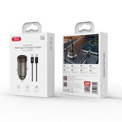 XO autolaturi CC70 PD 30W 1x USB-C musta + USB-C-kaapeli - USB-C