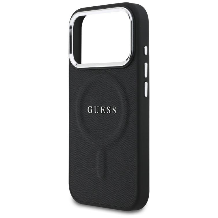 Guess Classic Logo MagSafe -kotelo iPhone 17 Prolle, musta