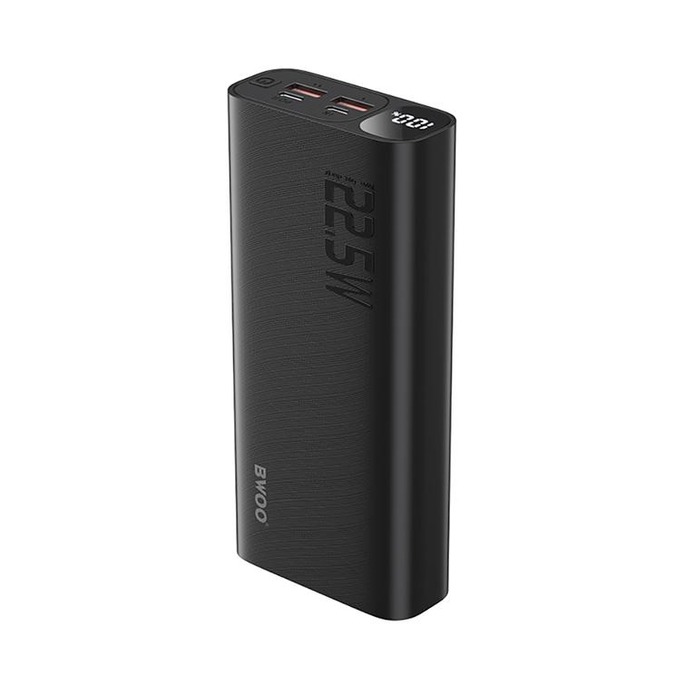 BWOO 22,5W 20000 mAh varavirtalähde LCD-näytöllä, musta
