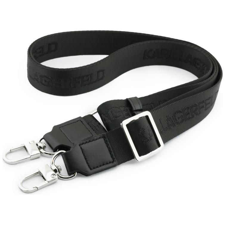 Karl Lagerfeld Big Strap Choupette Metal Logo MagSafe -kotelo iPhone 17 Pro Maxille, musta