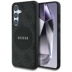 Guess HC MagSafe PU 4G Circle Classic Logo -suojakuori Samsung Galaxy S25:lle, musta