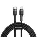Baseus-kaapeli Cafule PD 2.0 USB-C - USB-C 1,0m 3A harmaanmusta 60W