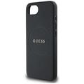 Guess HC MagSafe PU -kuvioitu kultainen rengaskuori iPhone 16e:lle, musta