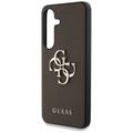 Guess HC PU Grained Big 4G and Classic Logo -suojakuori Samsung Galaxy S25:lle, ruskea