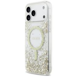 Guessin hartsipohjainen glitter-magneettisuojakuori iPhone 17 Pro Maxille złoty