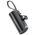 YESIDO POWERBANK YP68 5000 mAh 12W + USB-C CABLE, LIGHTNING CONNECTOR BLACK