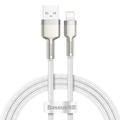 Baseus Cafule Metal USB-Lightning-kaapeli 1,0 m 2,4A valkoinen