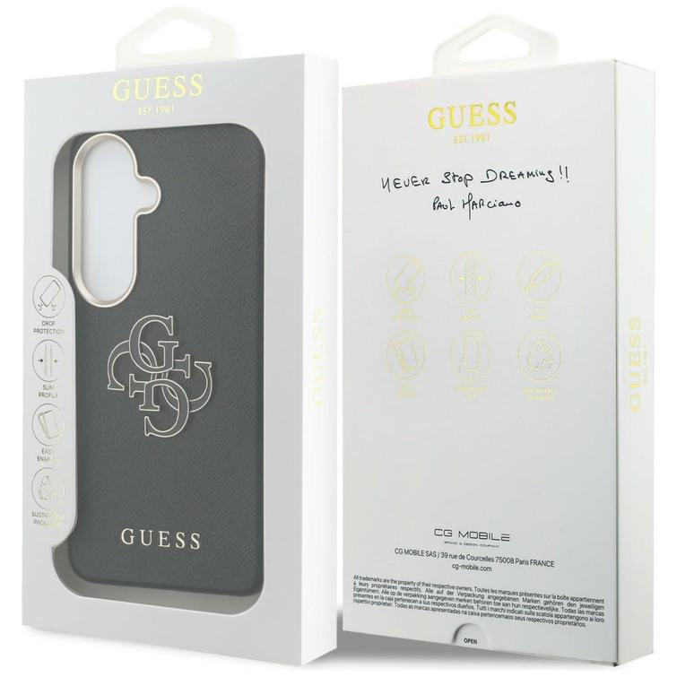 Guess case Grained Big 4G Metal Logo for Samsung Galaxy S26 black
