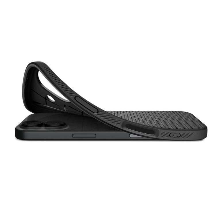 Spigen Liquid Air -suojakuori iPhone 17:lle mattamusta