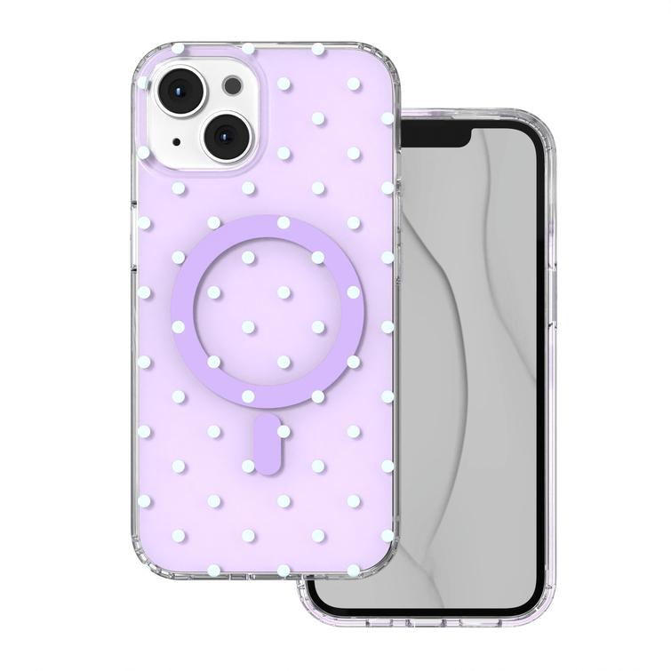 Bubble Dots Mag -kotelo iPhone 13 / 14 6,1" -puhelimelle, violetti