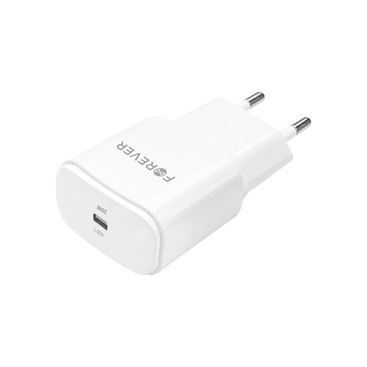 Forever TC-01-20C PD QC laturi 1x USB-C 20W valkoinen