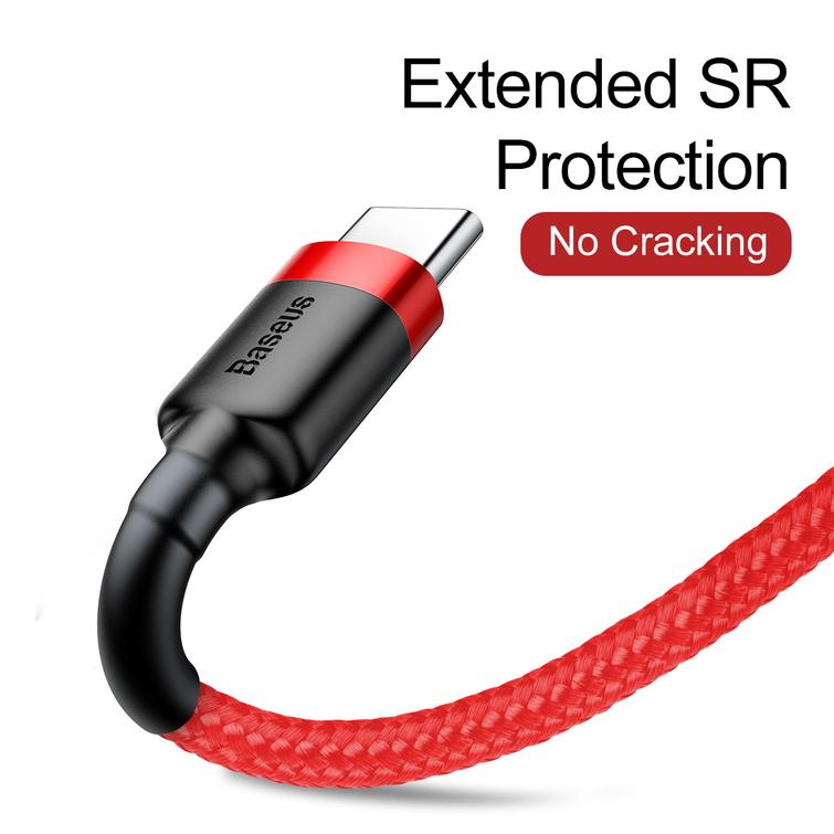 Baseus-kaapeli Cafule USB - USB-C 0,5 m 3A punainen