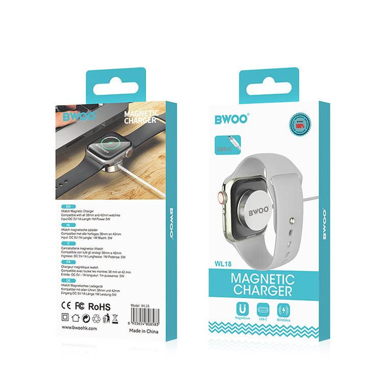 BWOO WL-18 PD 5W magneettinen langaton laturi, magneettinen, valkoinen