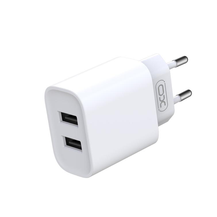 XO wall charger CE02C 2x USB 2,1A white + Lightning cable