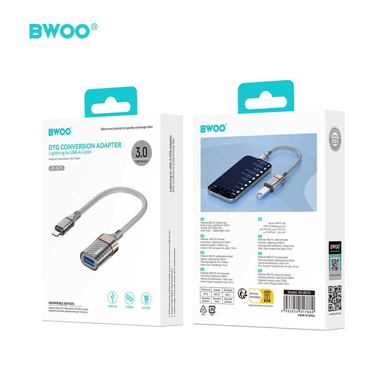 BWOO-sovitin Lightning–USB BZ70