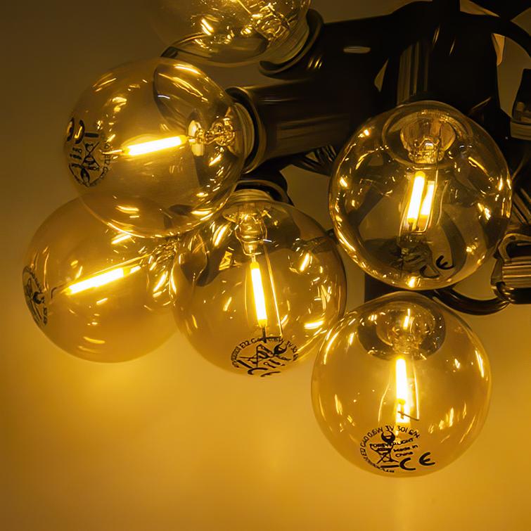 Forever Light LED-aurinkokennoköynnös SUNARI FLS-125 5,5m + 10 lamppua kulta G40 IP44