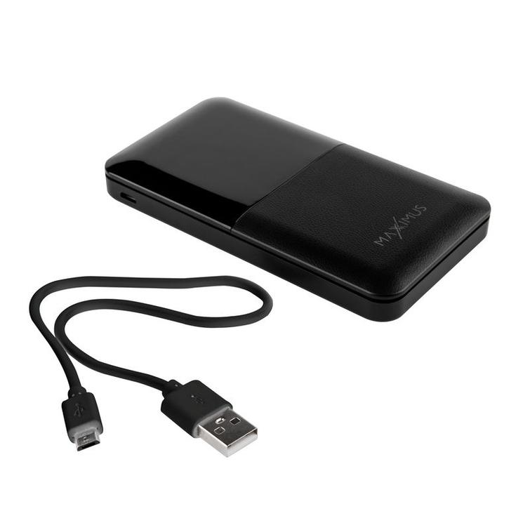 POWERBANK MX ROTH 10 000 mAh, 2XUSB, 10W Li-Po, BLACK, + microUSB CABLE