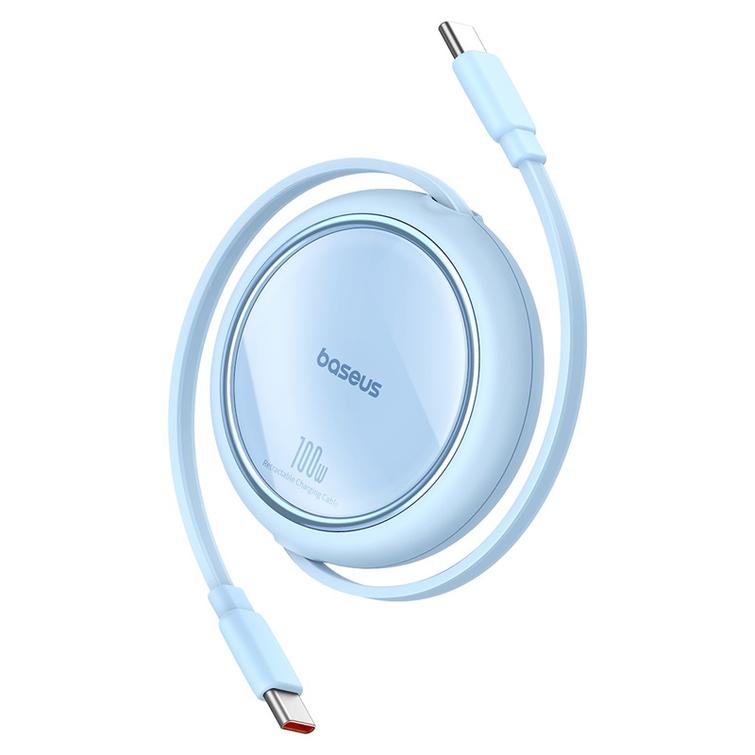 Baseus Free2Draw Mini - Sisäänvedettävä Latauskaapeli Type-C - Type-C 100W 1m Galaxy Blue