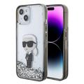 Karl Lagerfeld iPhone 15 6,1" -puhelimen suojakuori KLHCP15SLKKNSK läpinäkyvä kovakuori Liquid Glitter Ikonik